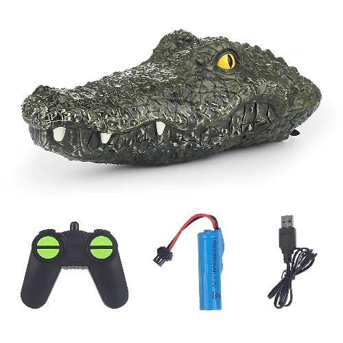 Remote Control Crocodile Head Boat – Realistic RC Alligator Head Water Toy with 2.4GHz Controller, USB Rechargeable Battery, Waterproof Prank Toy for Lakes, Pools & Ponds