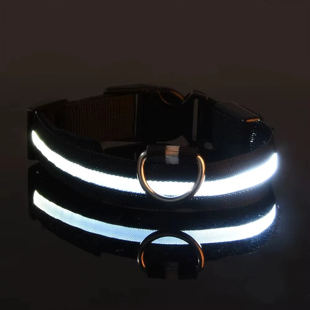 Reflective Nylon Dog Collar – Adjustable Heavy Duty Pet Collar with High Visibility Reflective Stitching, Quick Release Buckle for Small, Medium & Large Dogs