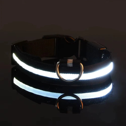 Reflective Nylon Dog Collar – Adjustable Heavy Duty Pet Collar with High Visibility Reflective Stitching, Quick Release Buckle for Small, Medium & Large Dogs