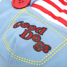 Funny Doll Cat Costume for Cats & Small Dogs – Soft Plush Pet Cosplay Outfit with Striped Shirt & Blue Overalls – Cute Halloween Costume for Parties, Photoshoots & Social Media