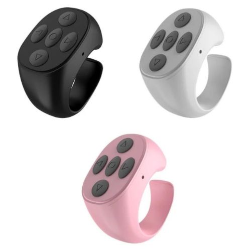 Bluetooth TikTok Remote Control Ring – Wireless Camera Shutter & Page Turner for iPhone & Android | Selfie, Video Recording & eBook Scrolling