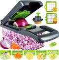 THE SUNNY DAY Multi-Function Vegetable Chopper with Container | 12-in-1 Kitchen Cutter & Slicer