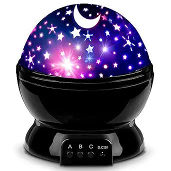 LED Starry Sky Night Light Projector – USB Rotating Moon & Stars Galaxy Lamp, 360° Color Changing Night Light for Kids Bedroom, Nursery & Home Decor