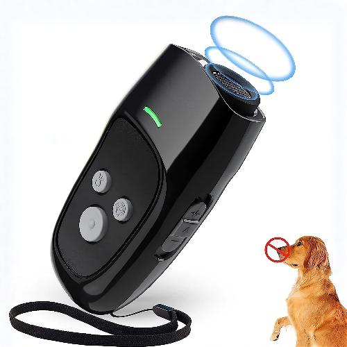Ultrasonic Dog Bark Deterrent Device – Rechargeable Anti Bark Trainer with Flashlight, Long Range Humane Dog Training Tool for Indoor & Outdoor Use