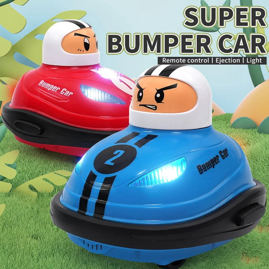 ASEES GLOBAL RC Super Bumper Cars Set – 2.4GHz Remote Control Battle Bumper Cars with Ejecting Drivers, LED Lights & Sound Effects, Interactive Toy for Kids