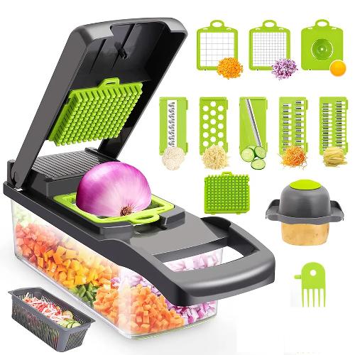 12-in-1 Multifunction Vegetable Chopper & Food Cutter by Asees Global