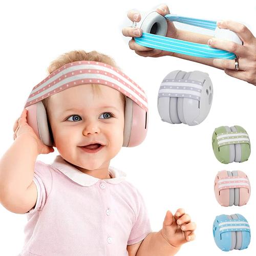 Baby Noise Reduction Earmuffs for Infants & Toddlers | Adjustable Hearing Protection Headphones | Soft Baby Ear Defenders for Travel, Airplanes, Concerts, Fireworks & Sleeping