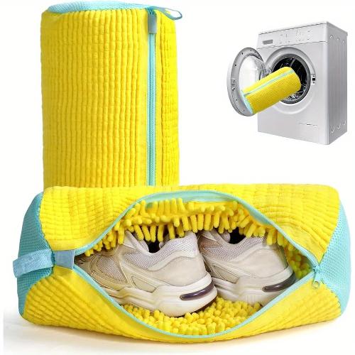 Sneaker Washing Bag for Washing Machine | Premium Shoe Laundry Bag with Chenille Microfiber | Reusable Shoe Cleaning Bag with Zipper for Sneakers, Running Shoes & Sports Shoes
