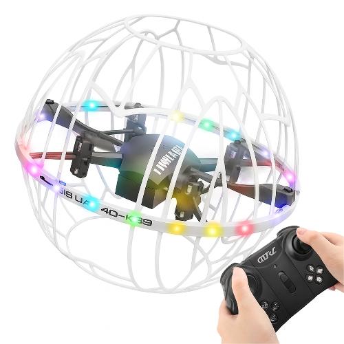 LED RC Drone with Protective Cage – 2.4GHz Remote Control Quadcopter for Kids & Beginners, 360° Flips, Altitude Hold & One-Key Takeoff