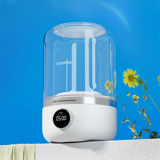 ASEES GLOBAL Portable Mini Washing Machine – USB Rechargeable Underwear & Baby Clothes Washer with Digital Timer, Compact Laundry Cleaner for Travel, Dorm & Apartments