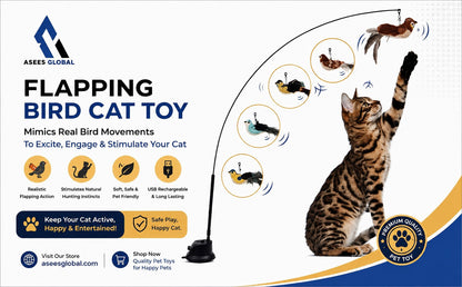 USB Rechargeable Flapping Bird Cat Toy